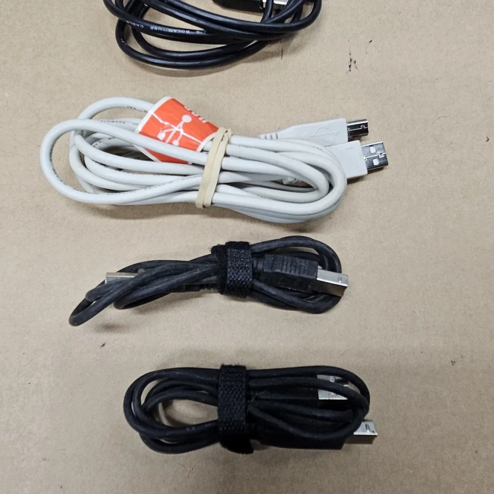 Lot of 5 USB Cables USB A to B Printer Scanner Cable Mixed Cord Bundle
